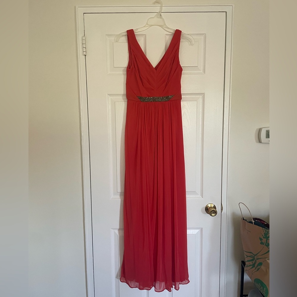 NWT Davids Bridal Bridesmaid Terracotta Orange Dress